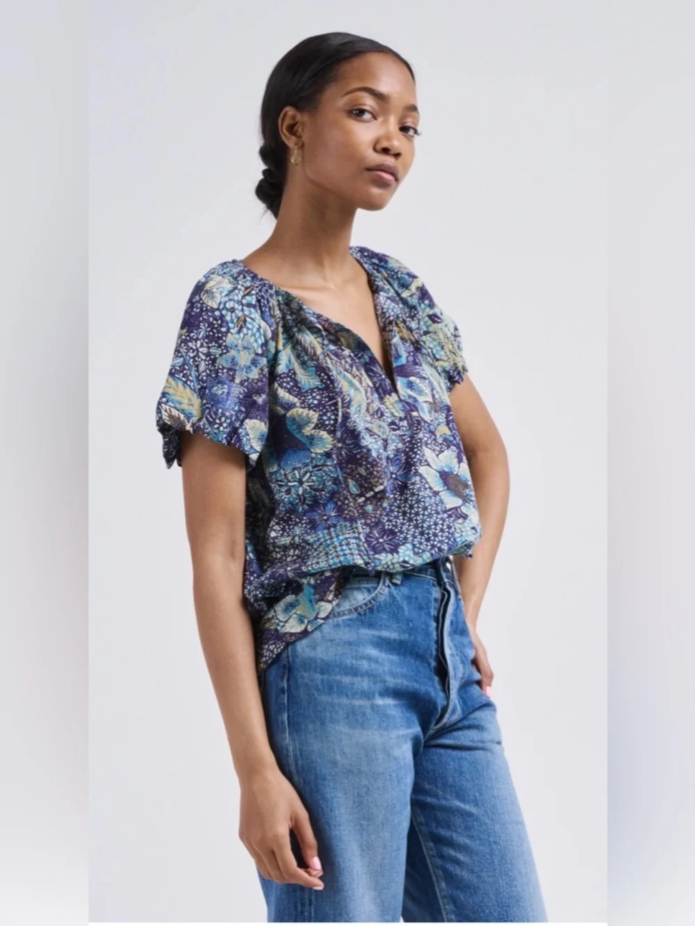 Ulla Johnson NWT Issa Portofino Short Sleeve Tunic Top Blouse Shirt **Size 6** - Picture 3 of 10